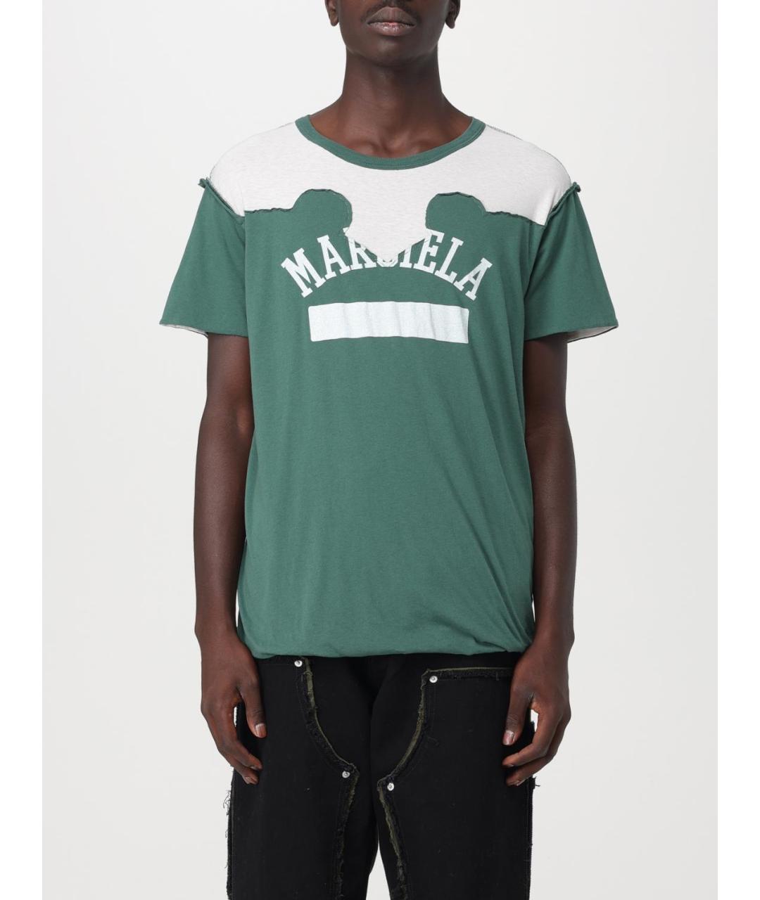 MAISON MARGIELA Зеленая хлопковая футболка, фото 2