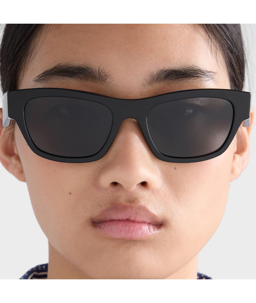 PRADA Черные пластиковые солнцезащитные очки, фото 4