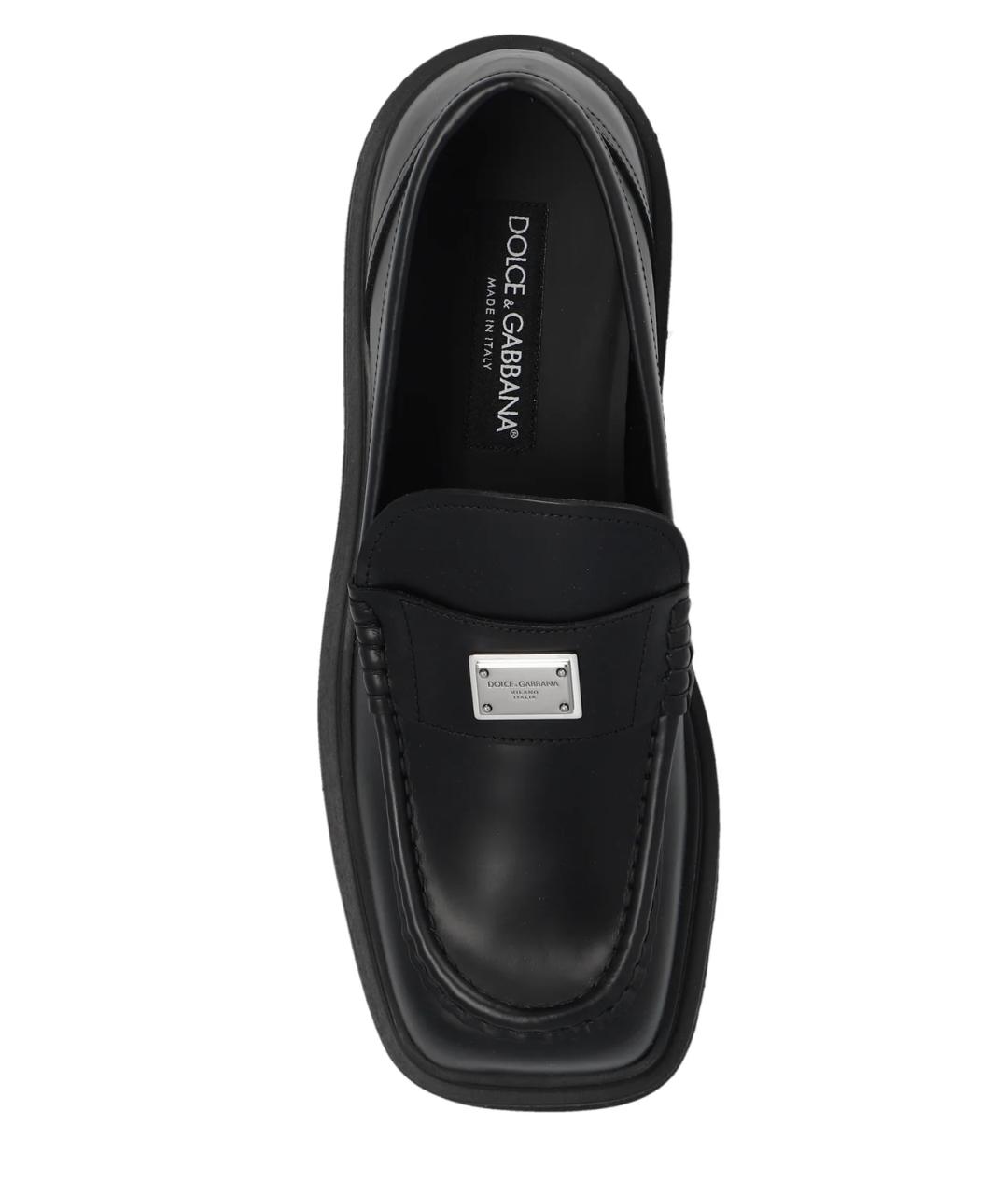 DOLCE&GABBANA Черные кожаные лоферы, фото 4