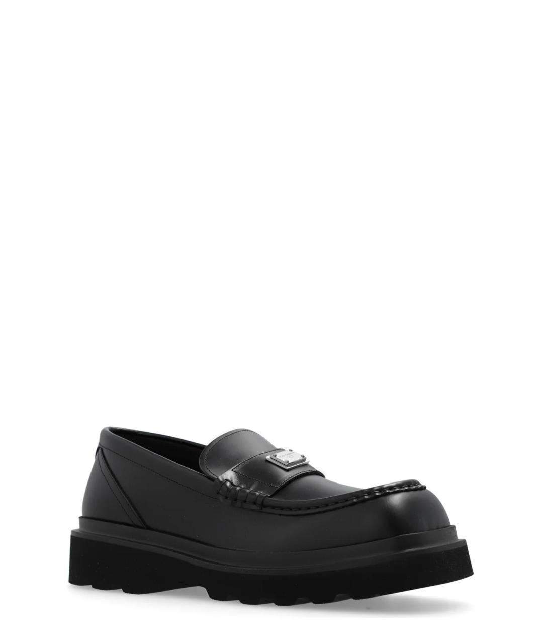 DOLCE&GABBANA Черные кожаные лоферы, фото 2