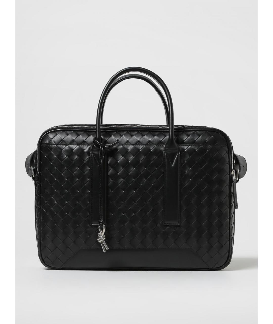 BOTTEGA VENETA Черный кожаный портфель, фото 6