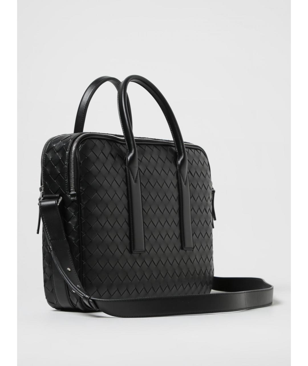 BOTTEGA VENETA Черный кожаный портфель, фото 3