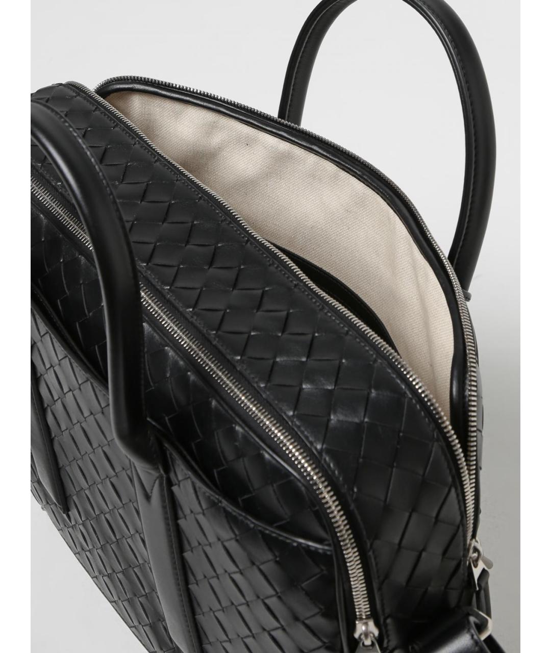 BOTTEGA VENETA Черный кожаный портфель, фото 5