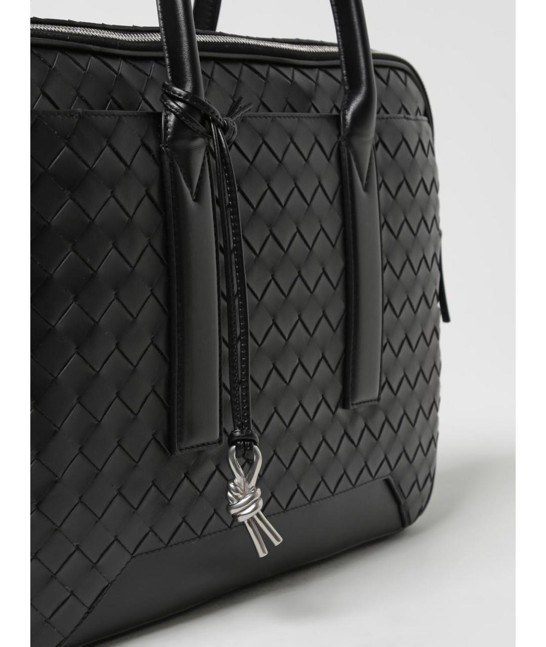 BOTTEGA VENETA Черный кожаный портфель, фото 4