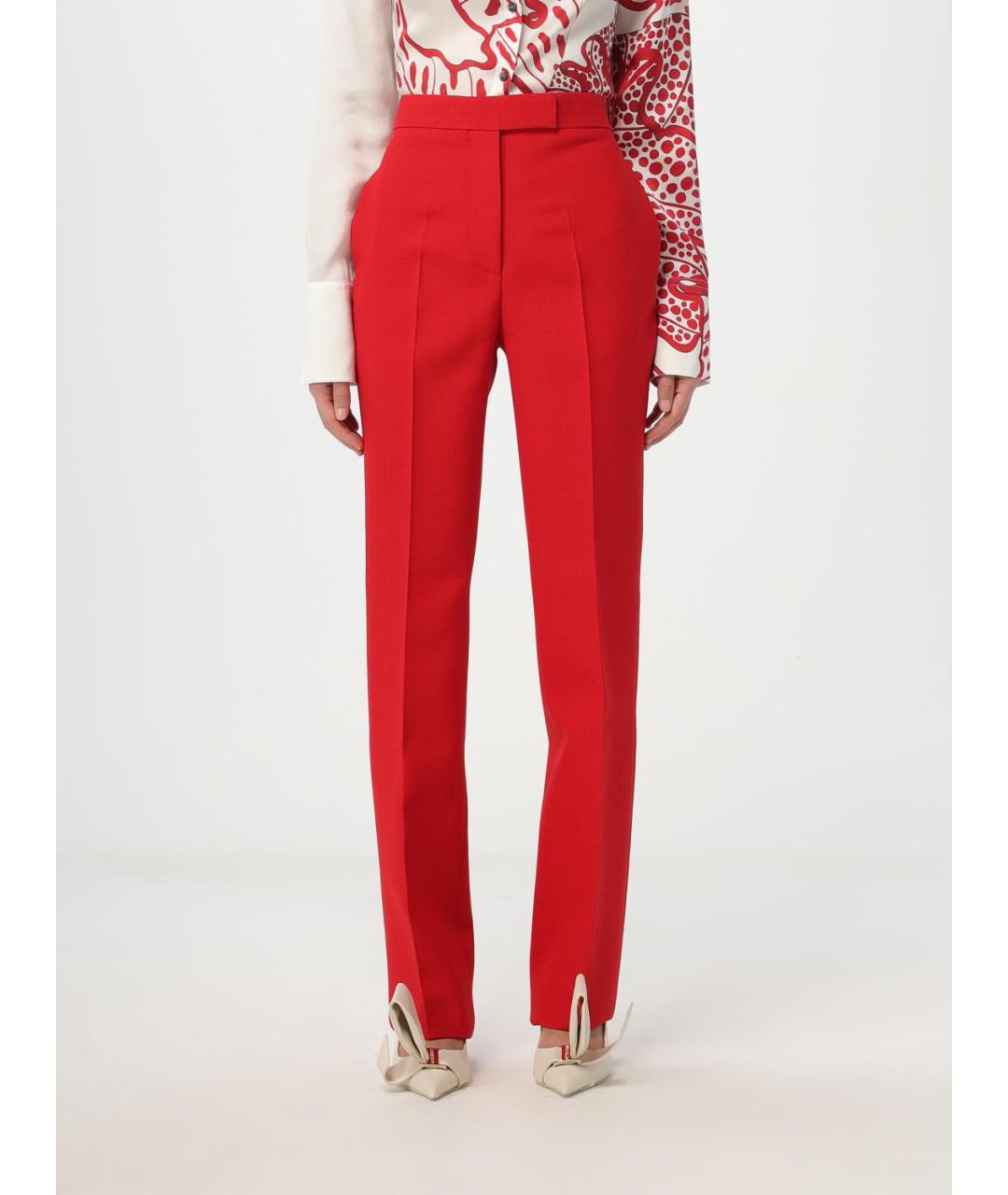 FERRAGAMO Красные прямые брюки, фото 2