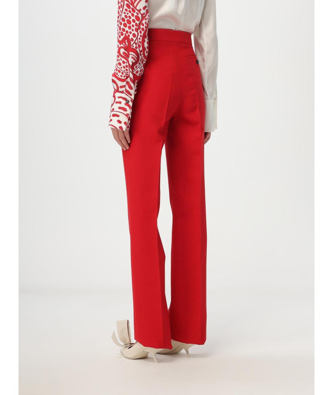 FERRAGAMO Красные прямые брюки, фото 4