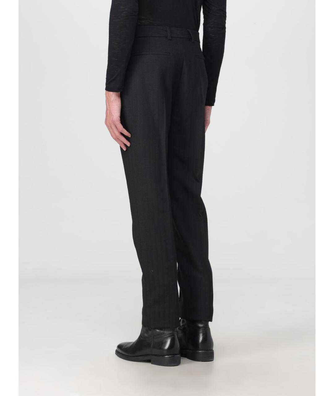 SAINT LAURENT Черные шерстяные классические брюки, фото 4