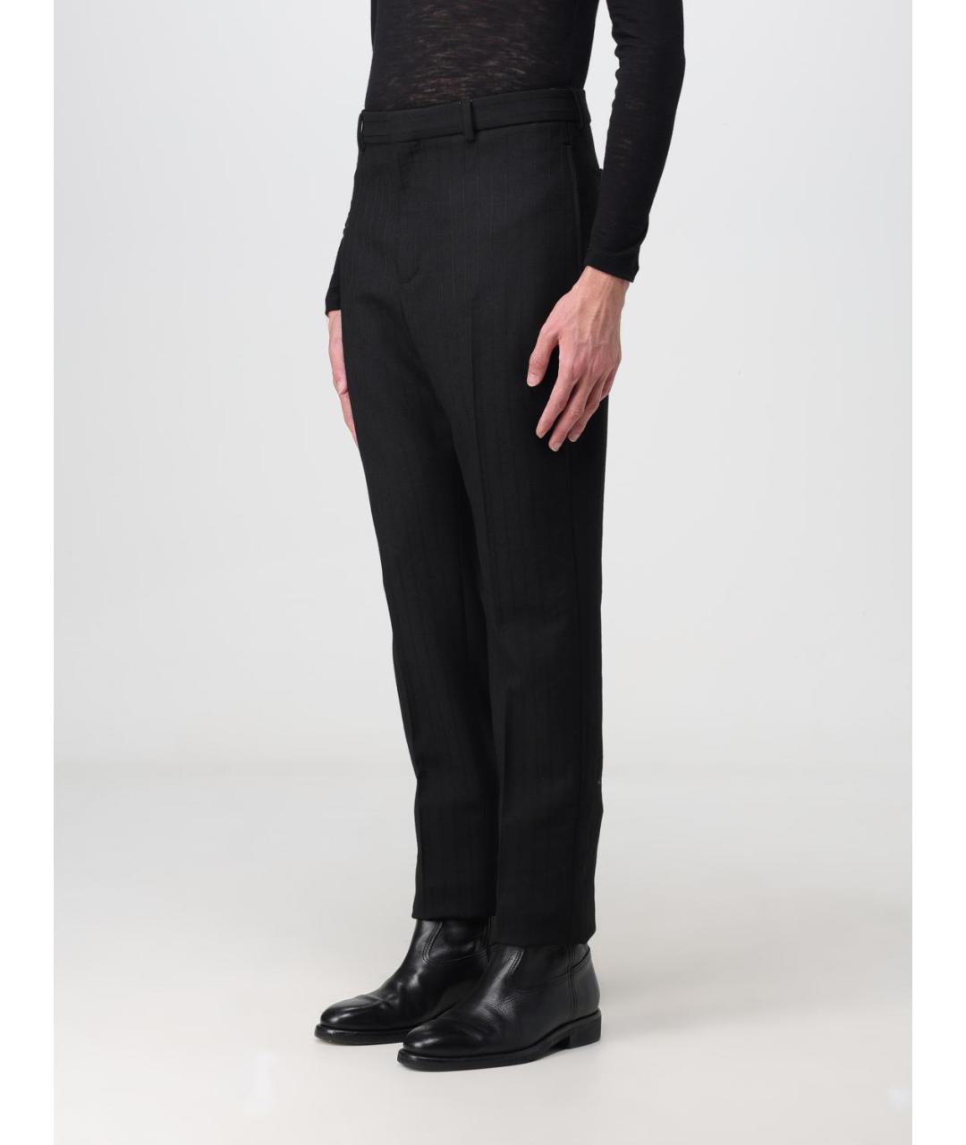 SAINT LAURENT Черные шерстяные классические брюки, фото 5