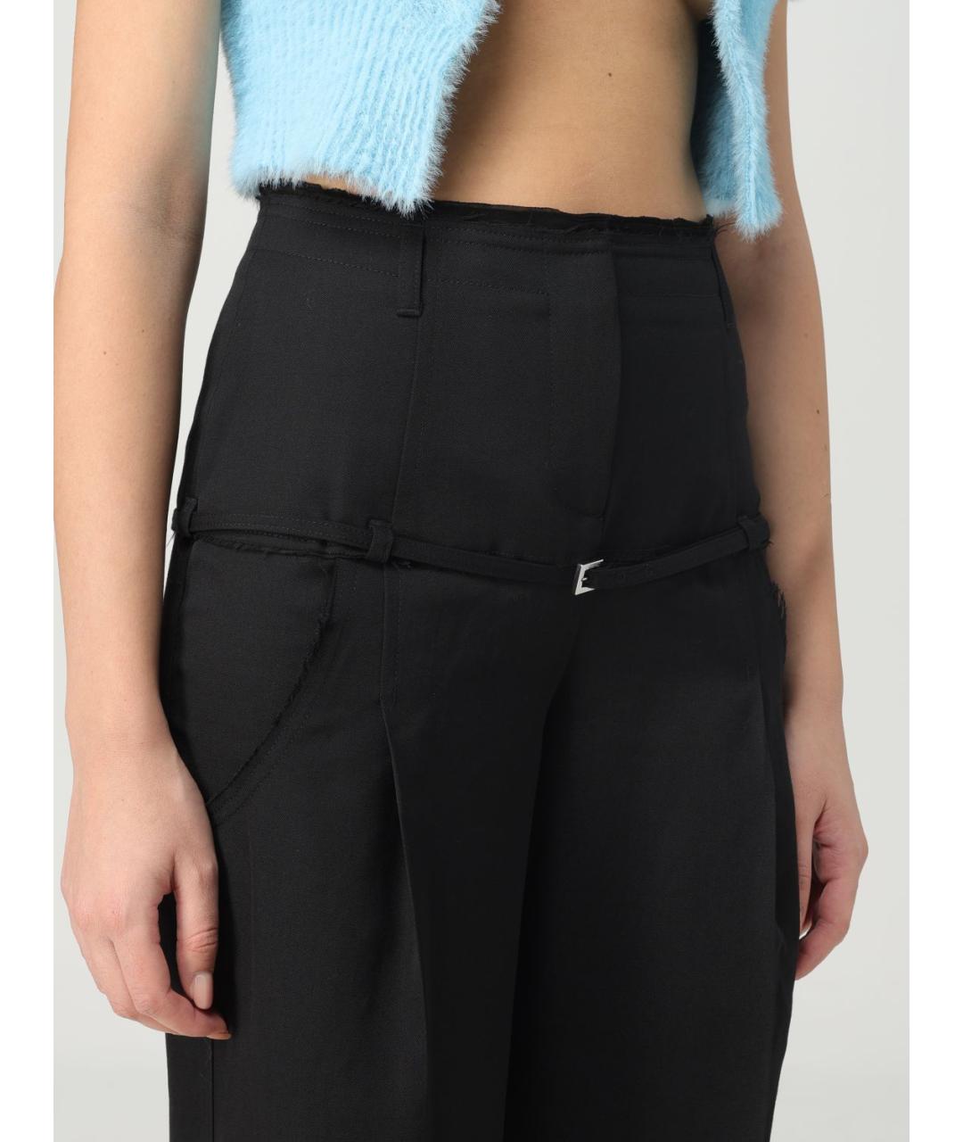 JACQUEMUS Черные шерстяные прямые брюки, фото 6