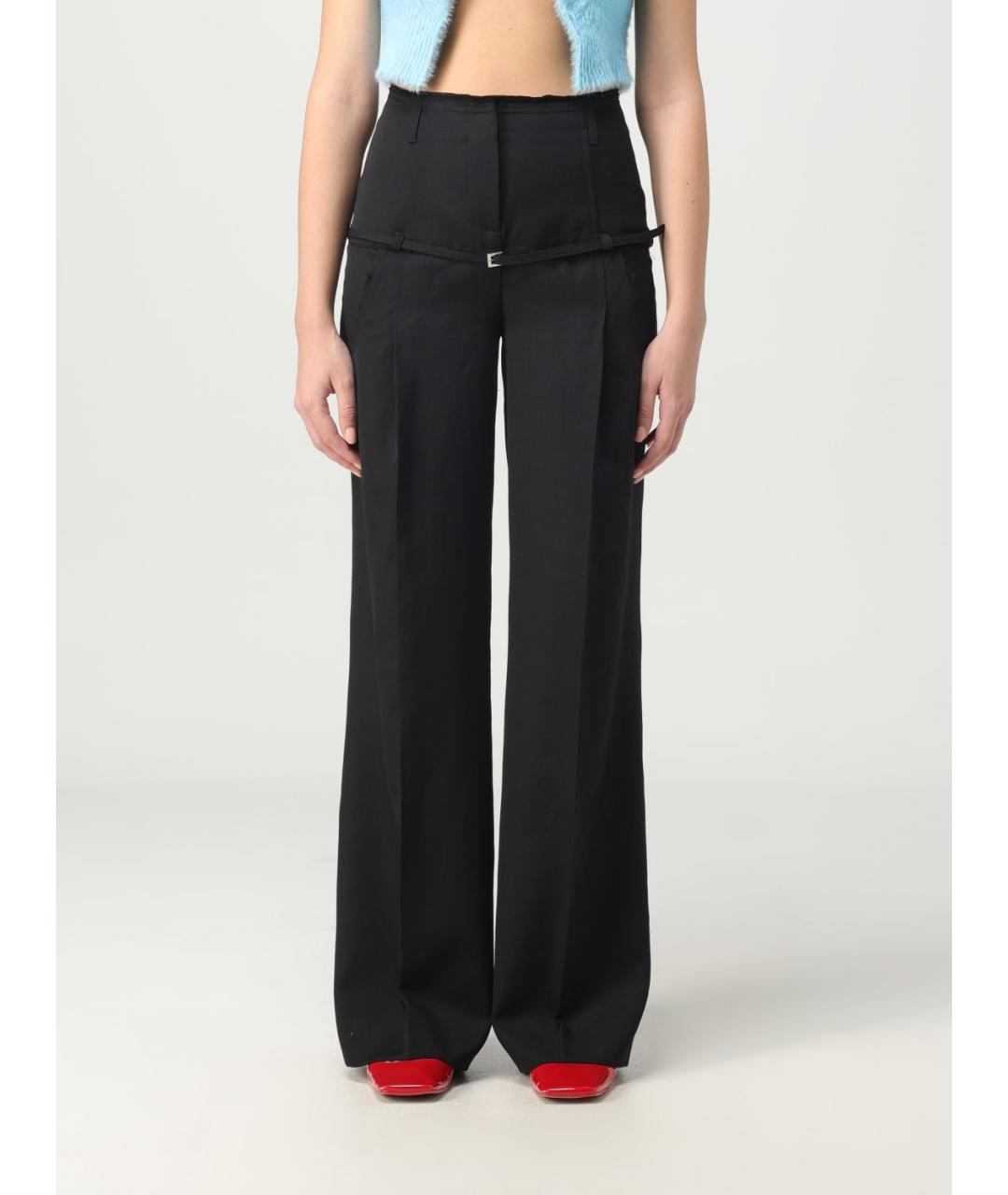 JACQUEMUS Черные шерстяные прямые брюки, фото 2