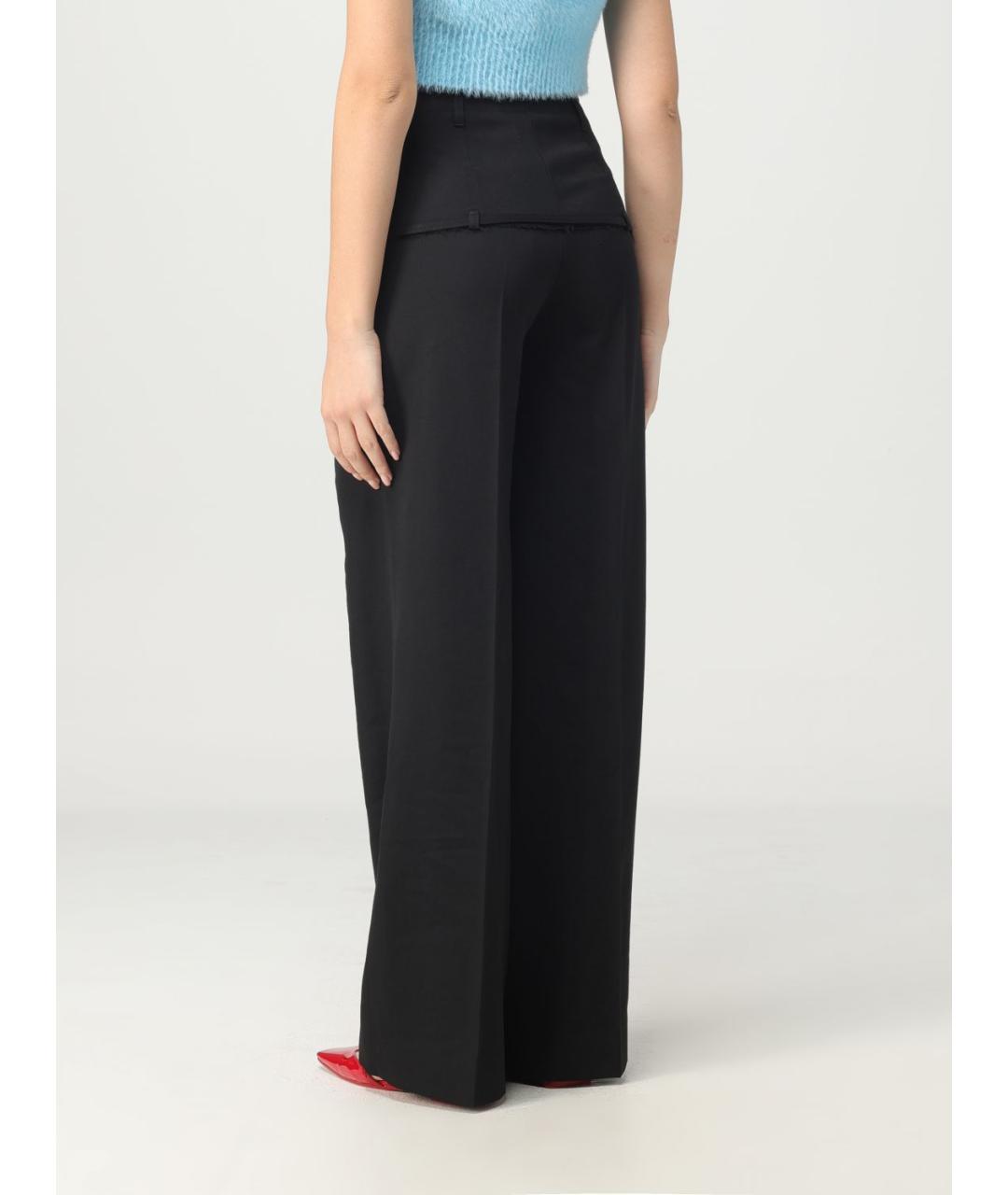 JACQUEMUS Черные шерстяные прямые брюки, фото 4