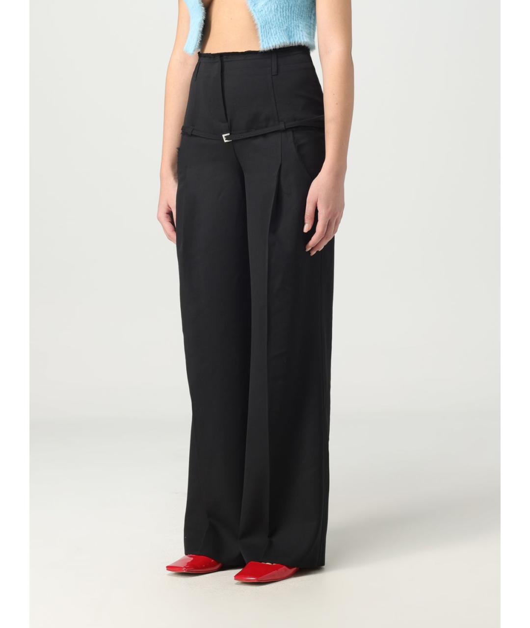 JACQUEMUS Черные шерстяные прямые брюки, фото 5