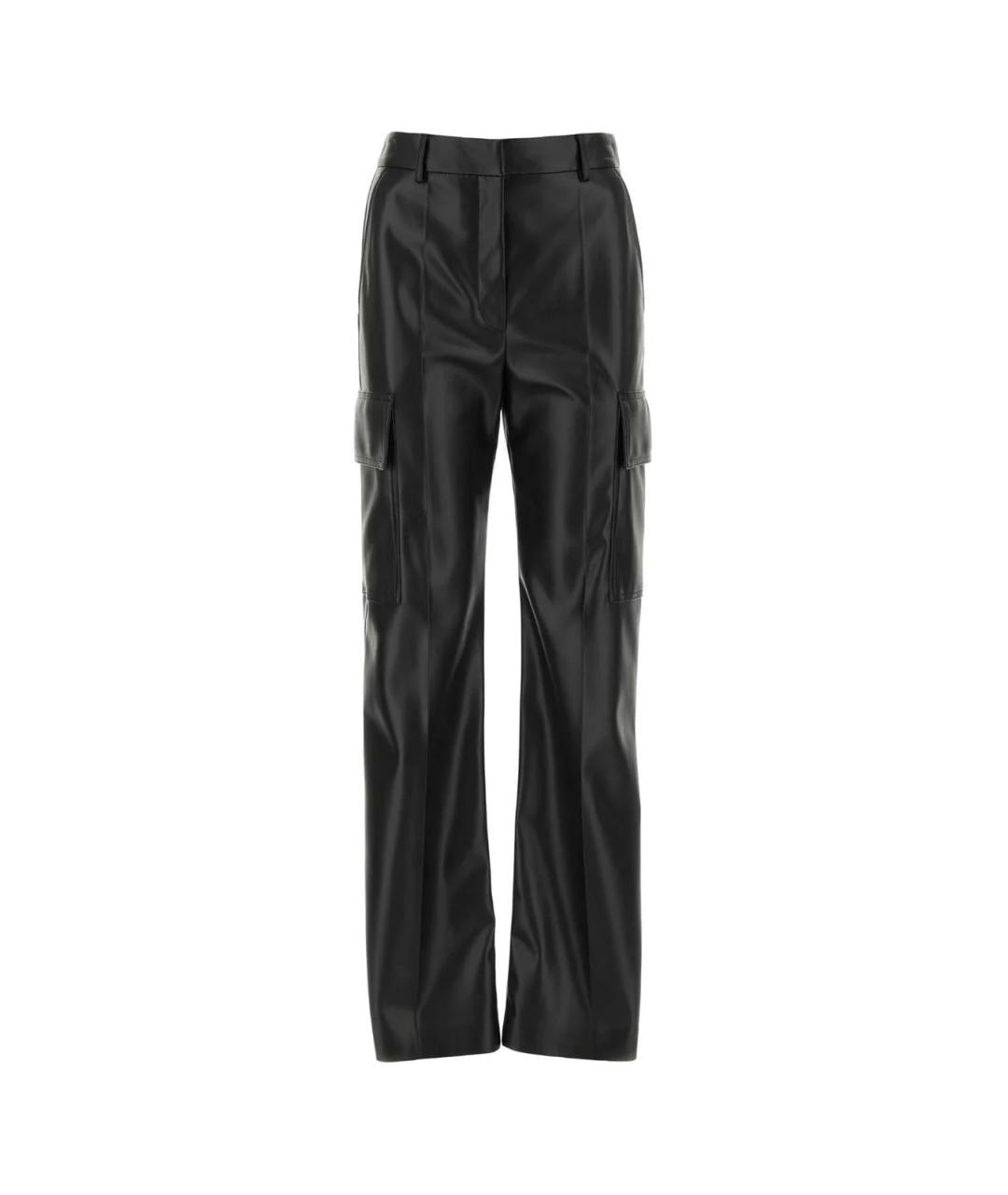 STELLA MCCARTNEY Черные полиуретановые прямые брюки, фото 1