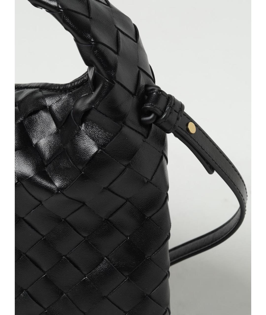 BOTTEGA VENETA Черная кожаная сумка с короткими ручками, фото 4