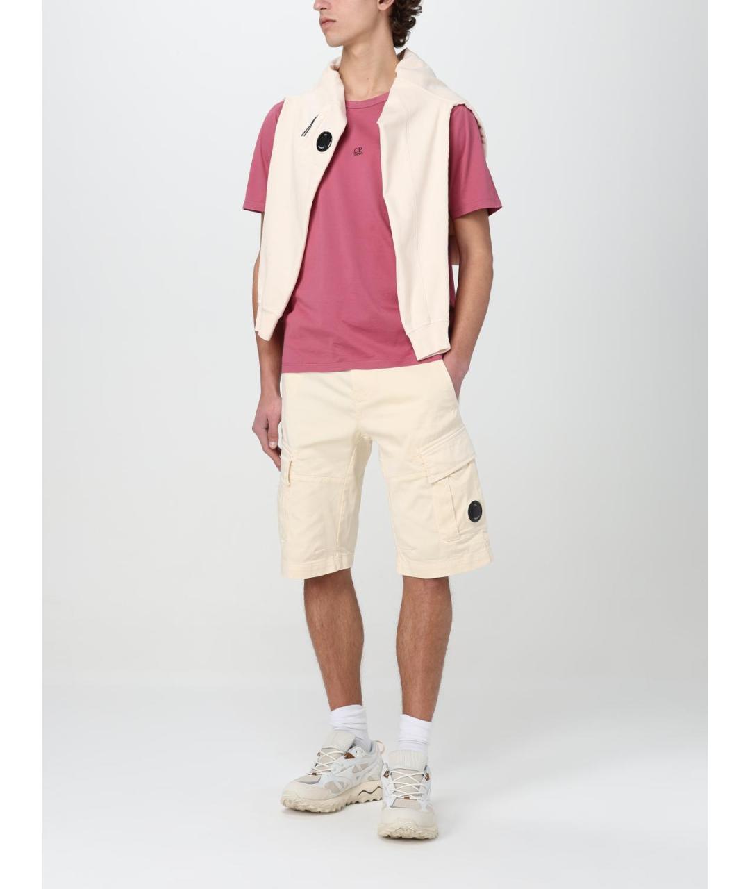 CP COMPANY Розовая хлопковая футболка, фото 3