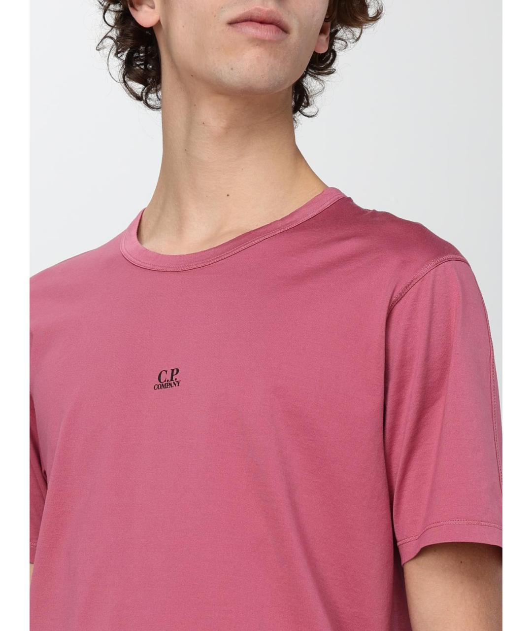 CP COMPANY Розовая хлопковая футболка, фото 5