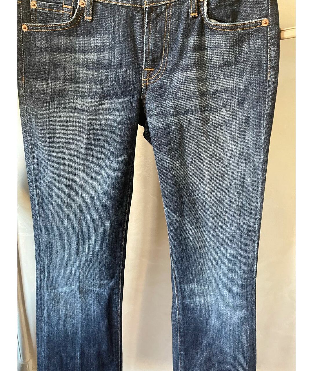 HUDSON Темно-синие хлопко-эластановые прямые джинсы, фото 8