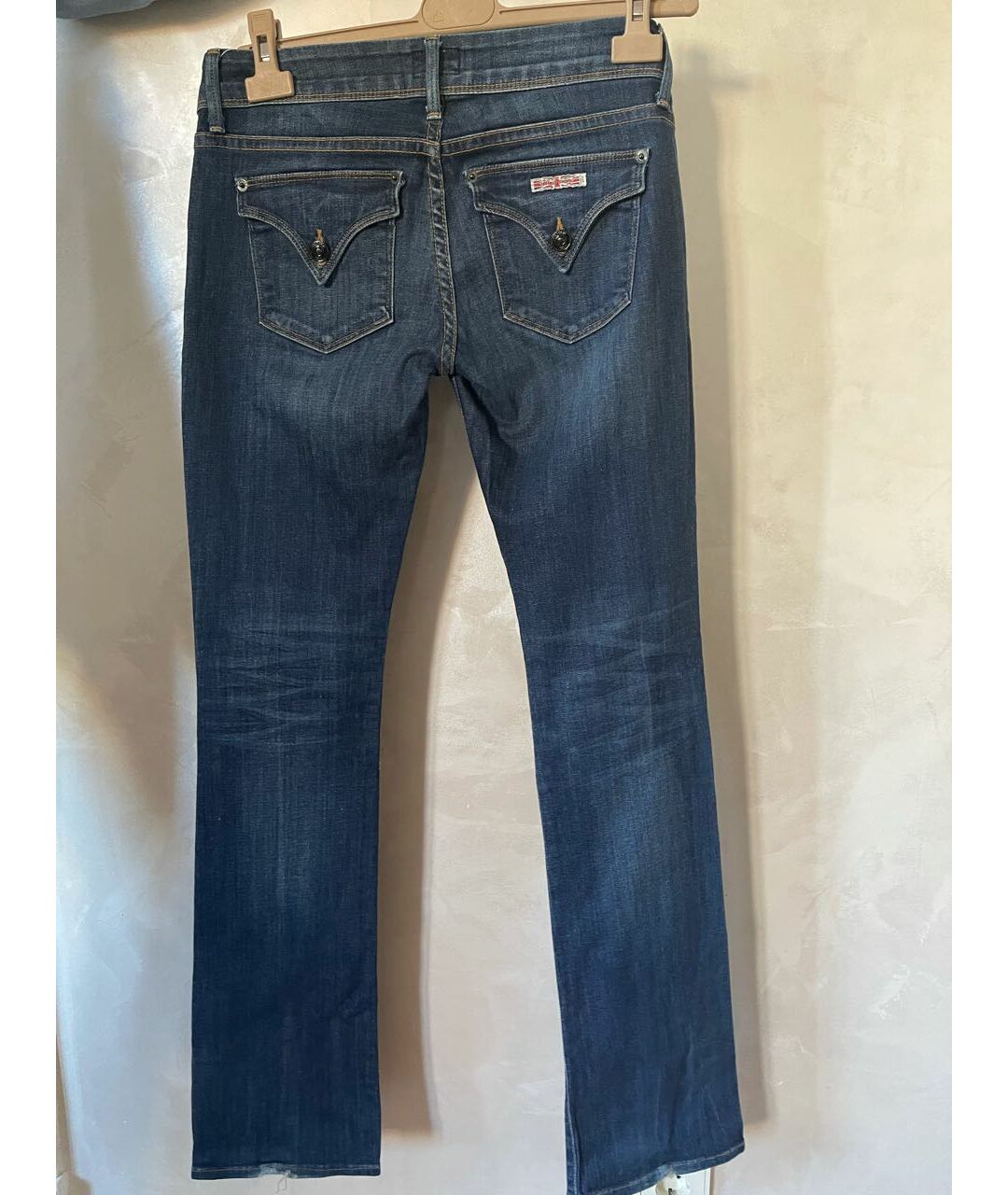HUDSON Темно-синие хлопко-эластановые прямые джинсы, фото 2