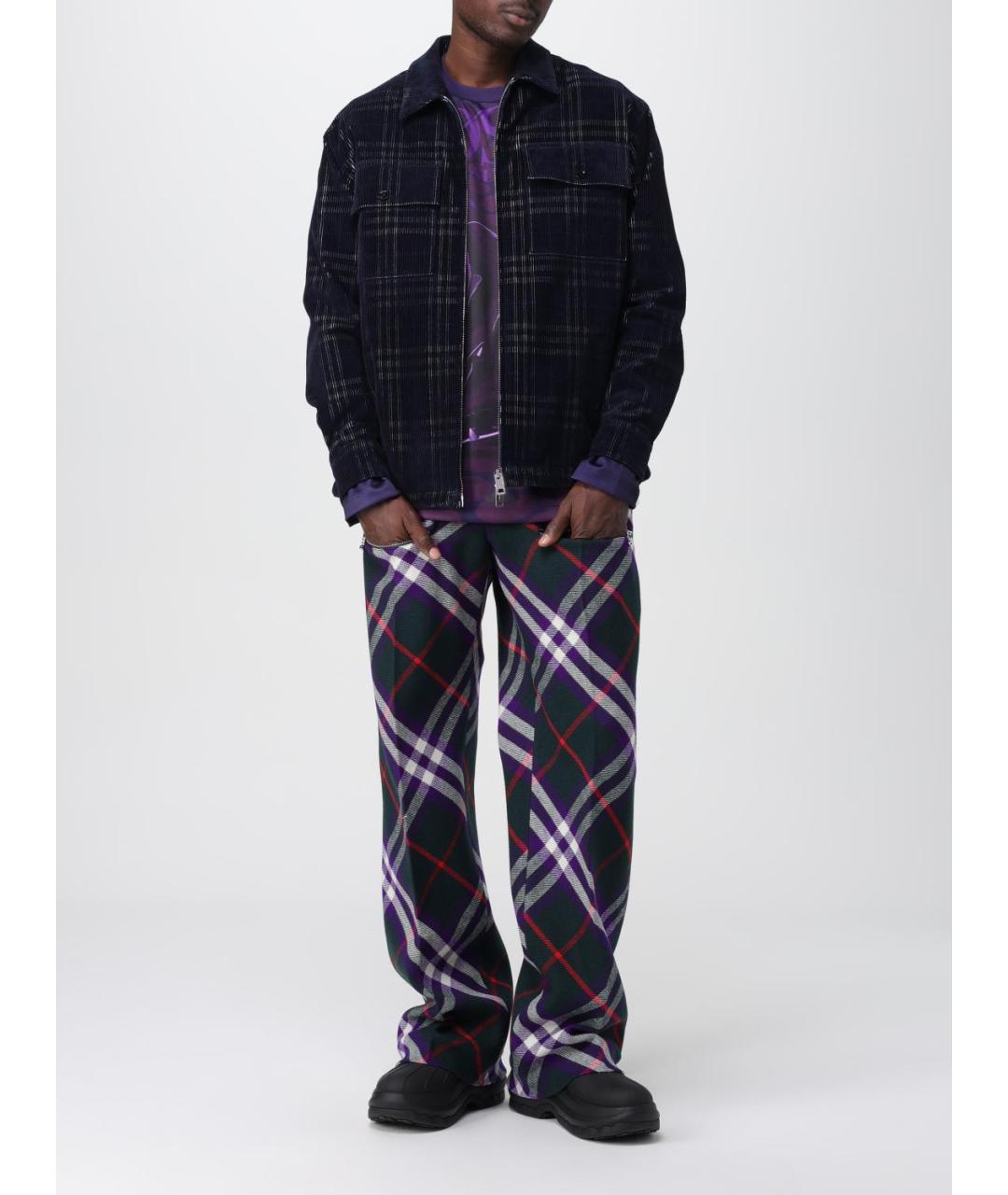BURBERRY Мульти шерстяные повседневные брюки, фото 3