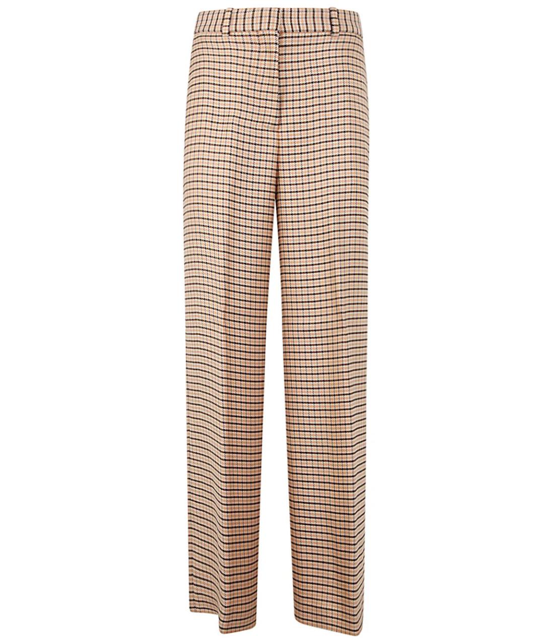 LANVIN Коричневые вискозные прямые брюки, фото 1