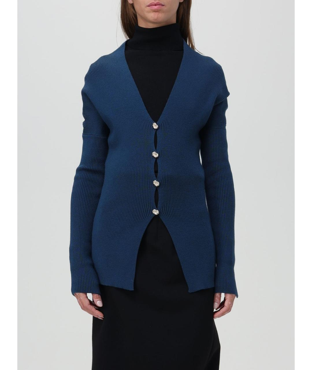 LANVIN Синий шерстяной кардиган, фото 2