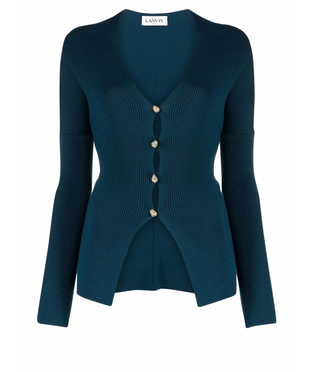 LANVIN Синий шерстяной кардиган, фото 1