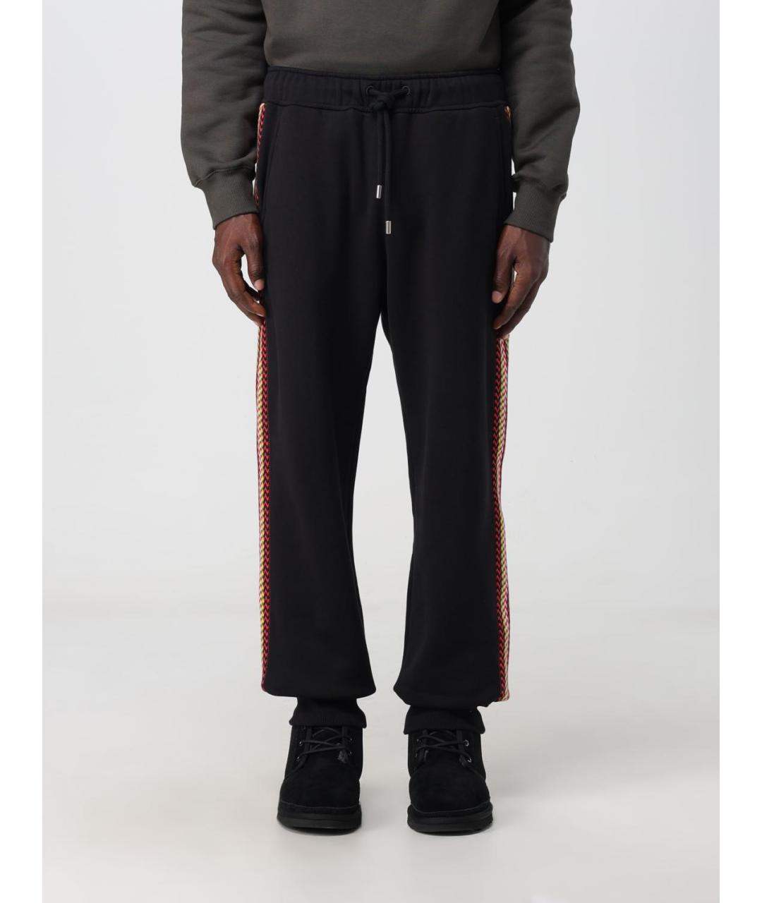 LANVIN Черные хлопковые повседневные брюки, фото 2