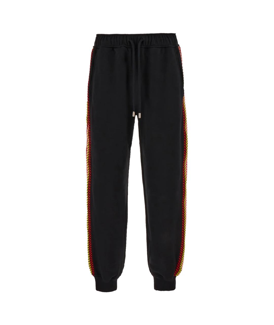 LANVIN Черные хлопковые повседневные брюки, фото 1