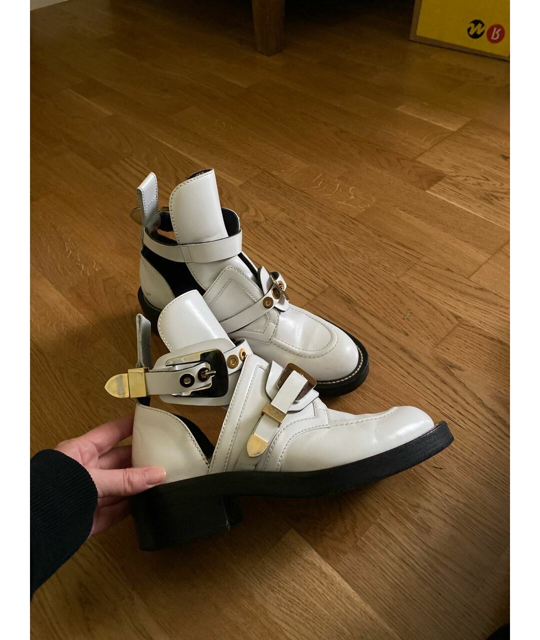BALENCIAGA Белые кожаные ботинки, фото 9