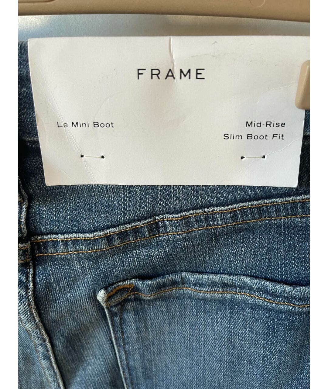 FRAME Синие хлопко-эластановые прямые джинсы, фото 4