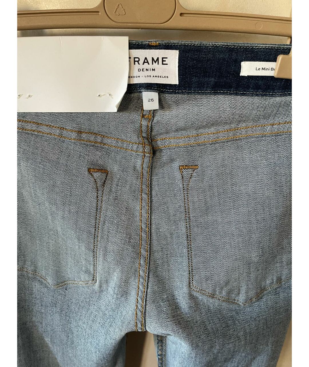 FRAME Синие хлопко-эластановые прямые джинсы, фото 3