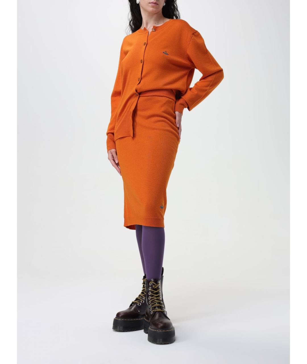 VIVIENNE WESTWOOD Оранжевый шерстяной кардиган, фото 3