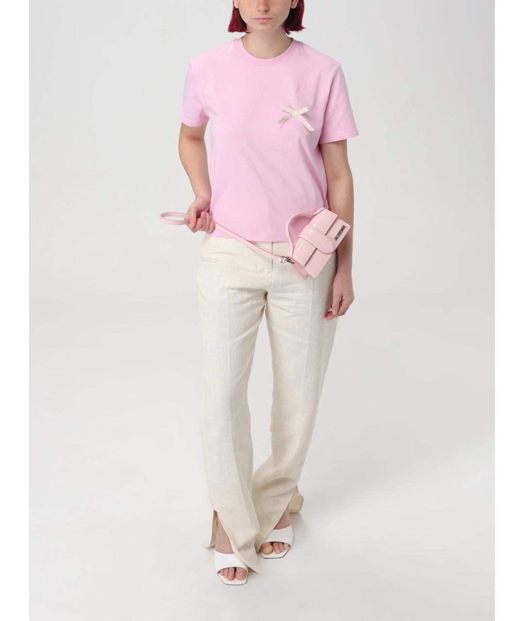JACQUEMUS Белые льняные прямые брюки, фото 3