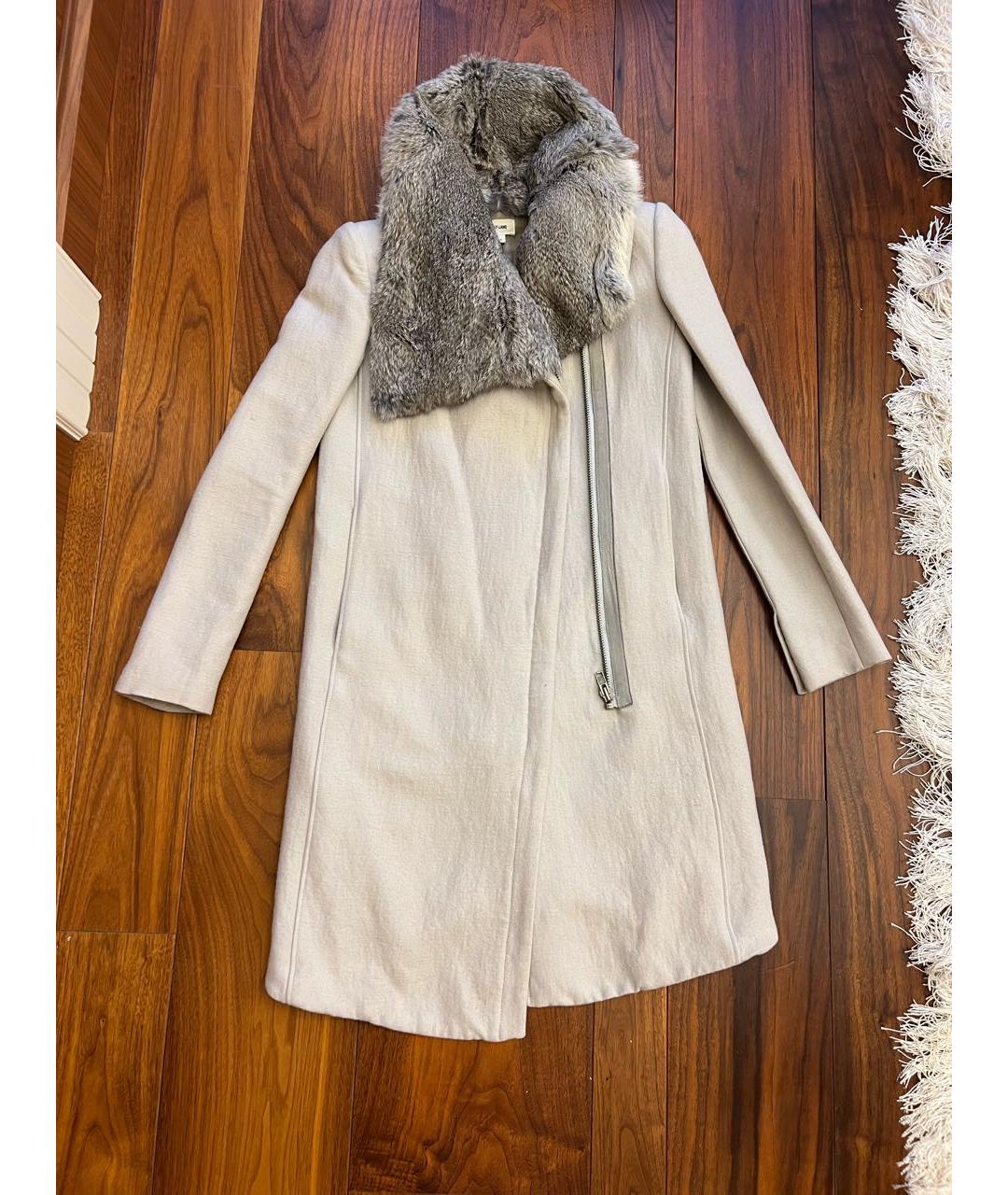 HELMUT LANG Серое шерстяное пальто, фото 5