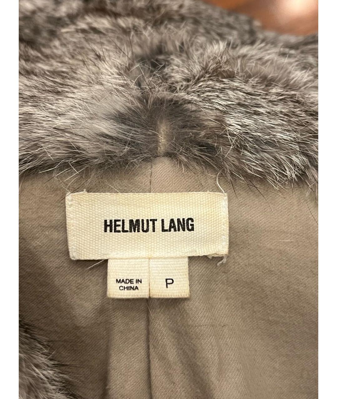 HELMUT LANG Серое шерстяное пальто, фото 3