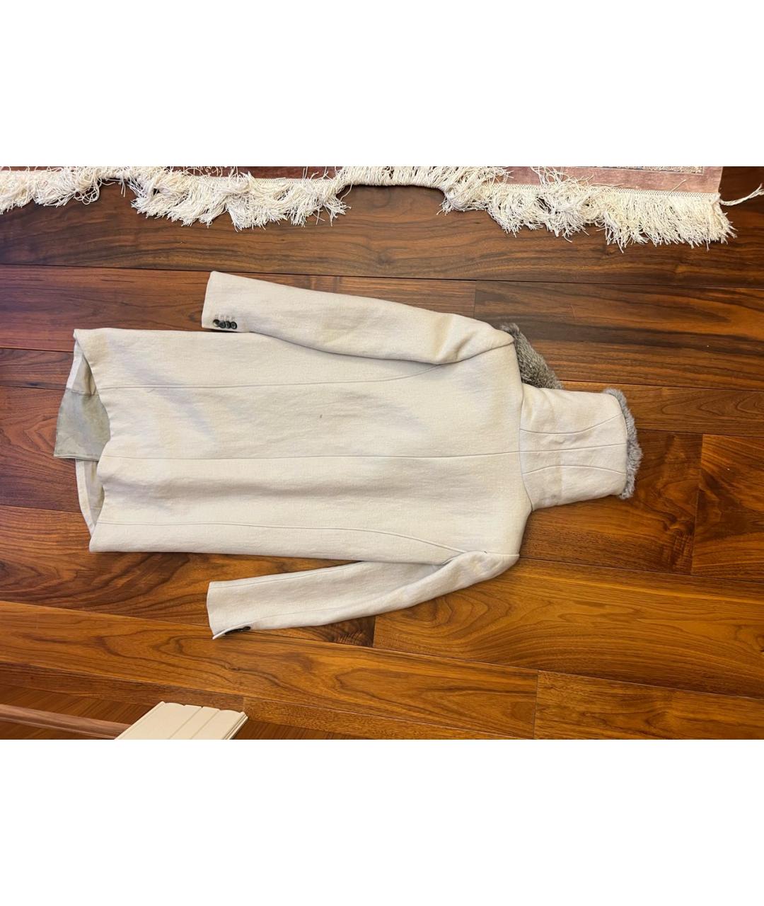 HELMUT LANG Серое шерстяное пальто, фото 7