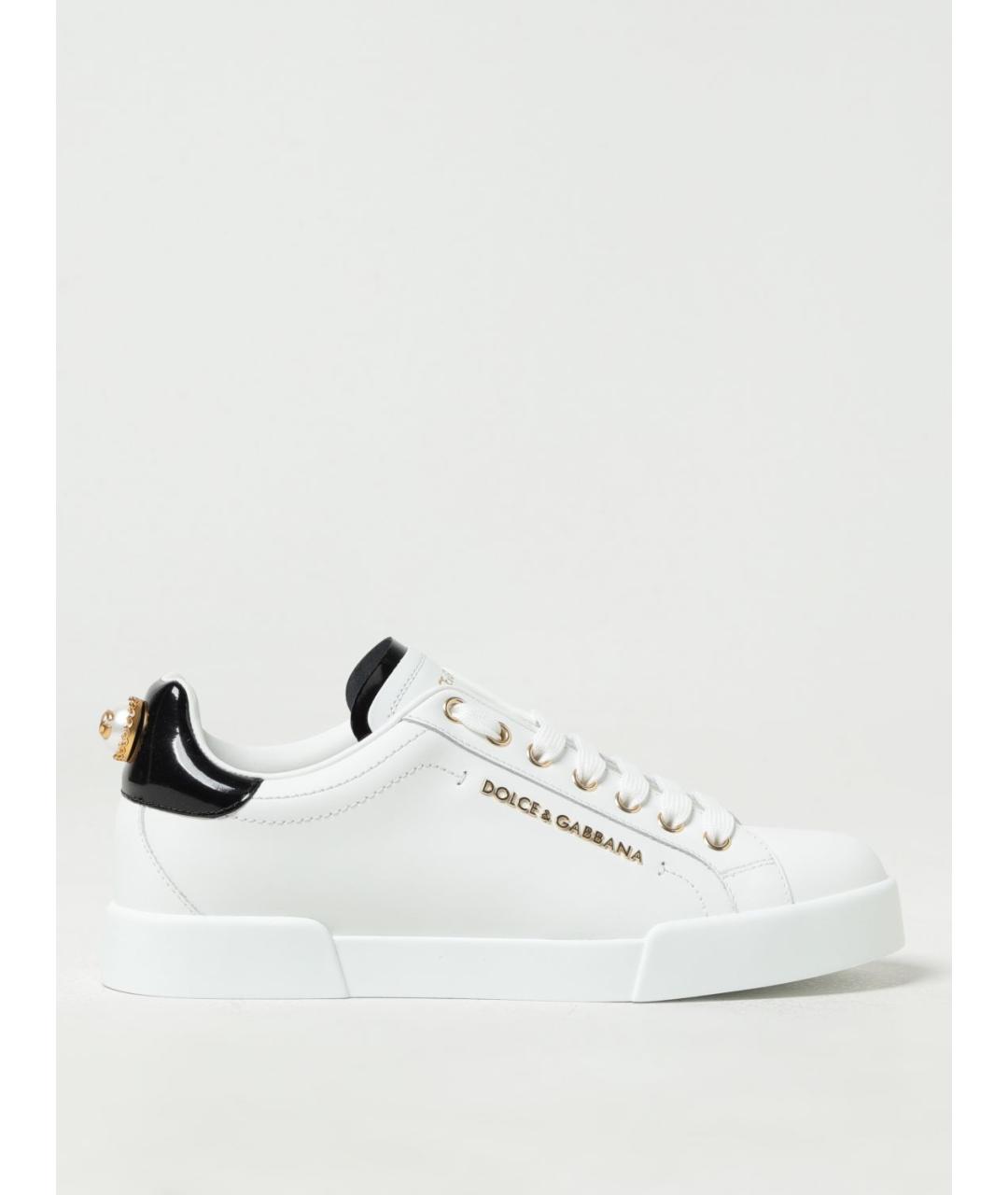 DOLCE&GABBANA Белые кожаные кеды, фото 5