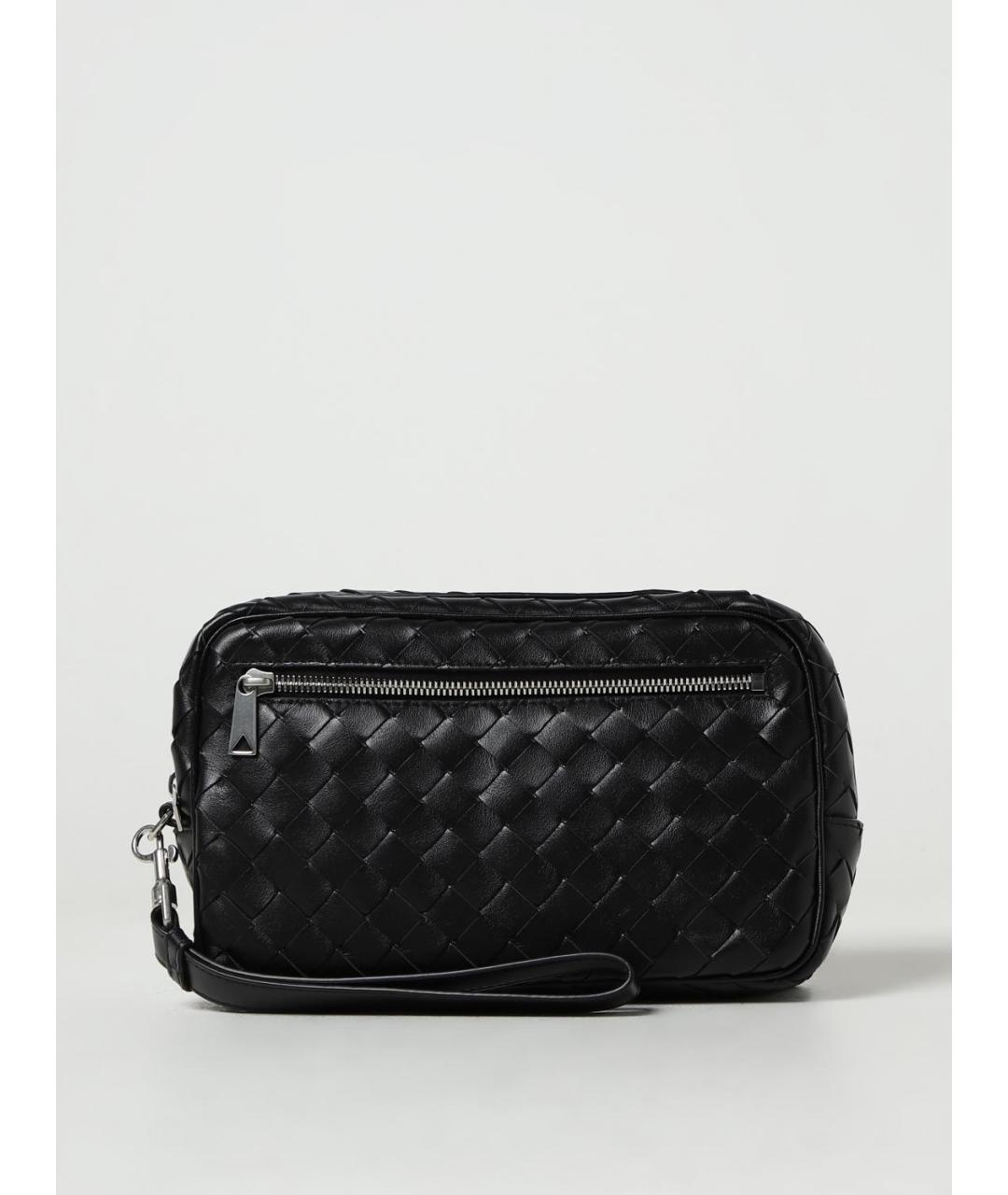 BOTTEGA VENETA Черная кожаная барсетка, фото 5