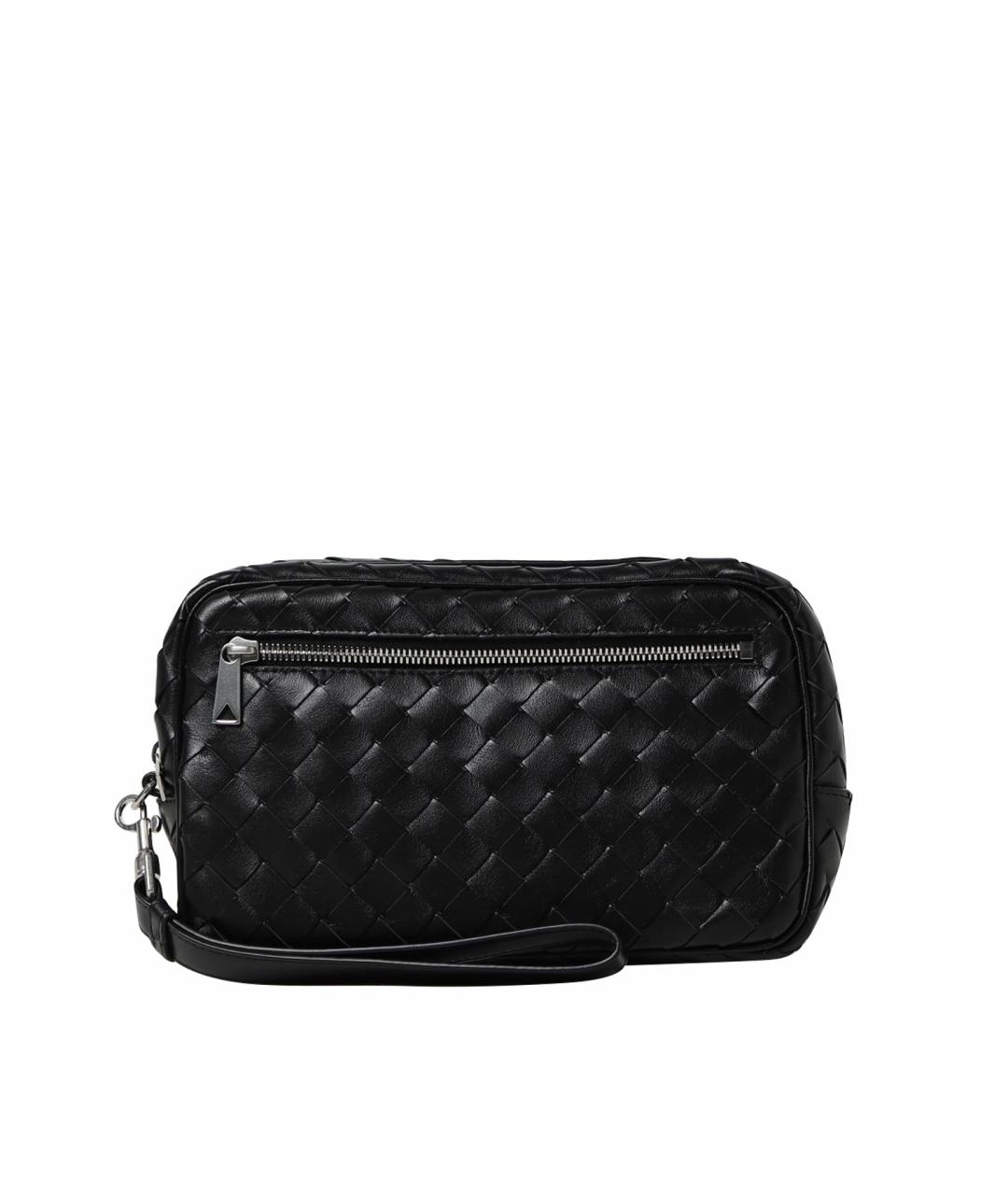 BOTTEGA VENETA Черная кожаная барсетка, фото 1