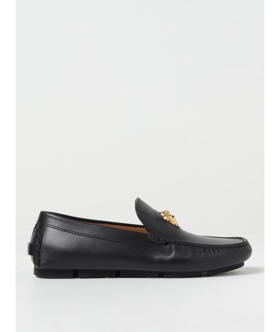 VERSACE Черные кожаные мокасины, фото 5