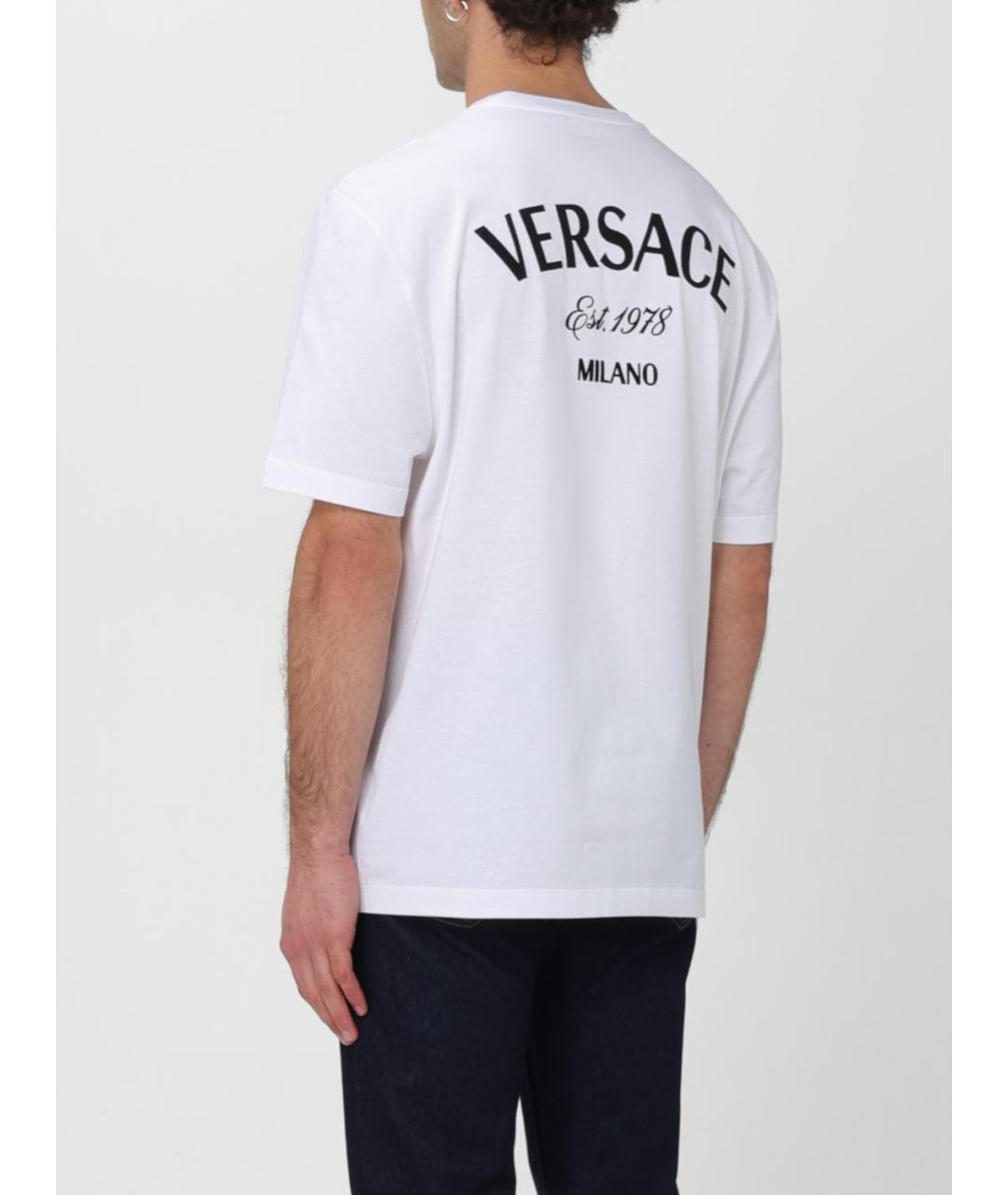 VERSACE Белая хлопковая футболка, фото 4