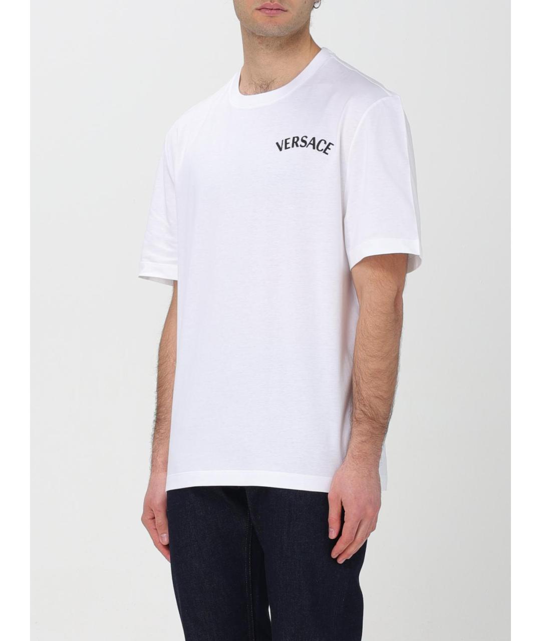 VERSACE Белая хлопковая футболка, фото 5