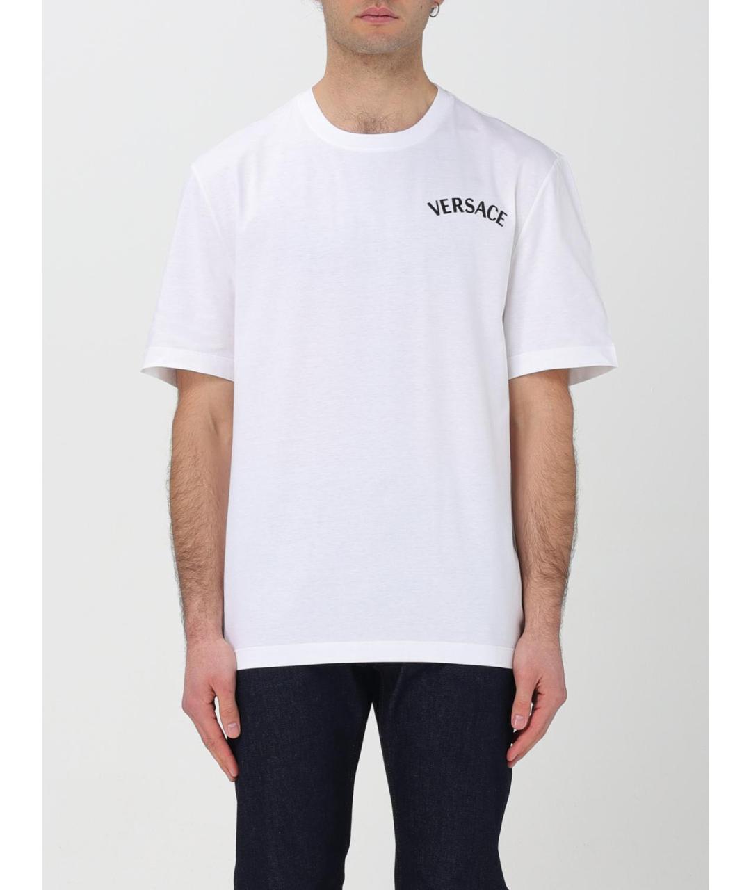 VERSACE Белая хлопковая футболка, фото 2