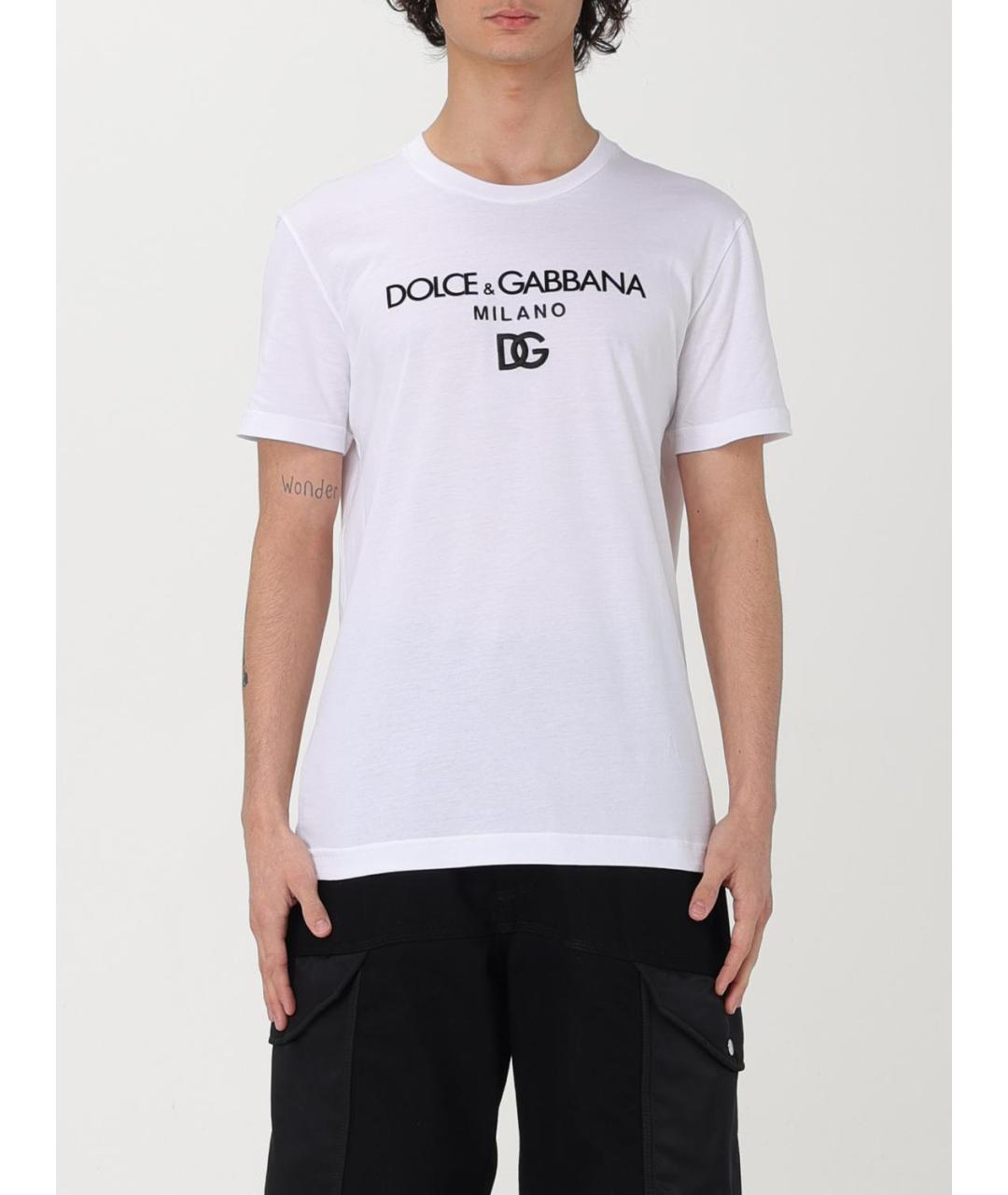 DOLCE&GABBANA Белая хлопковая футболка, фото 2