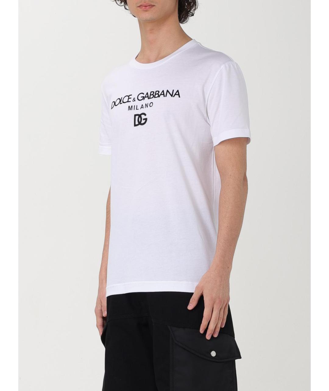 DOLCE&GABBANA Белая хлопковая футболка, фото 5