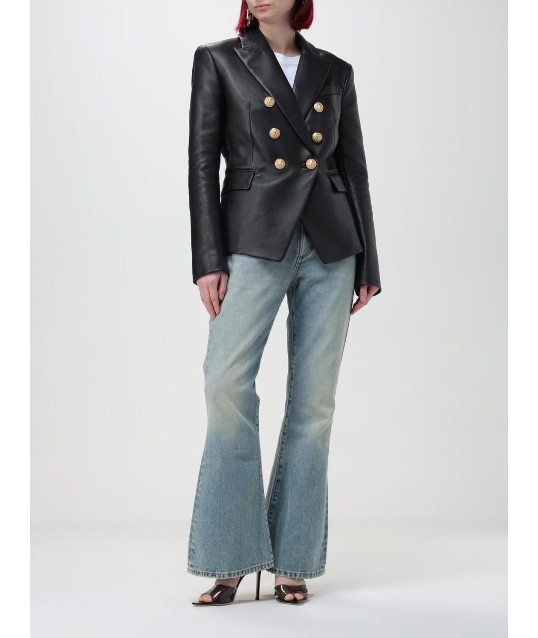 BALMAIN Голубые хлопковые джинсы клеш, фото 3