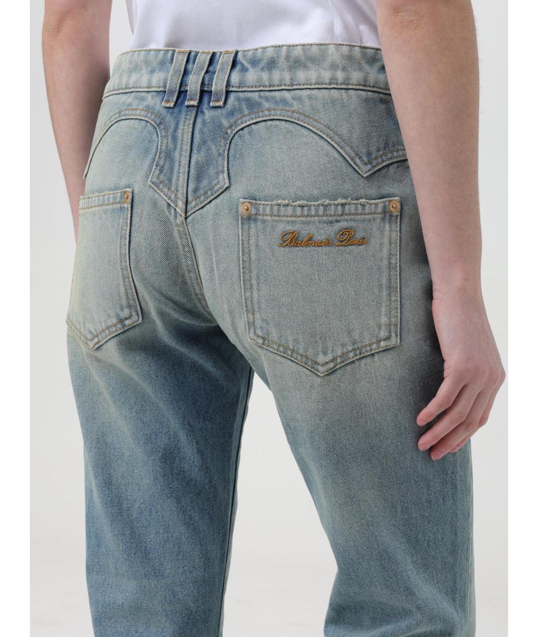 BALMAIN Голубые хлопковые джинсы клеш, фото 6