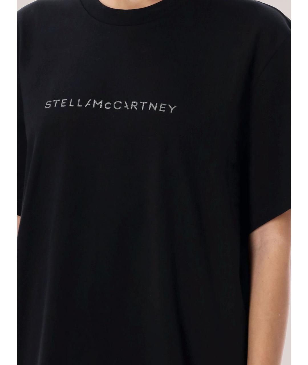 STELLA MCCARTNEY Черная хлопковая футболка, фото 4