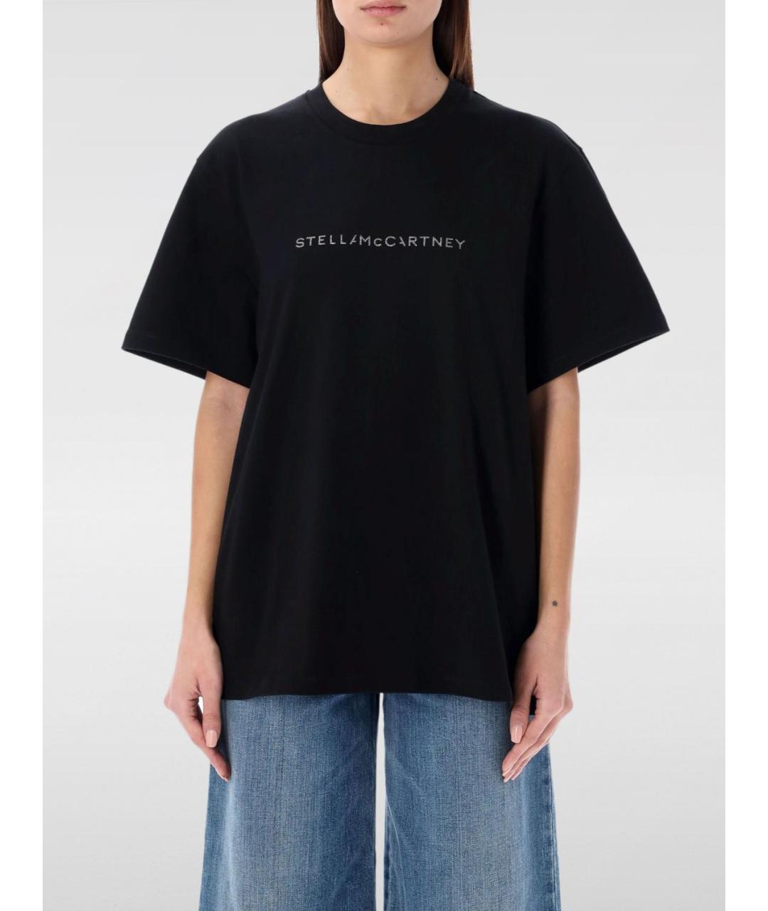 STELLA MCCARTNEY Черная хлопковая футболка, фото 2