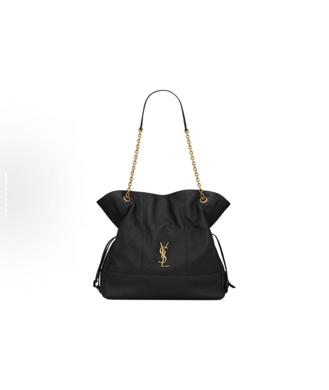 SAINT LAURENT Черная кожаная сумка тоут, фото 3